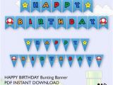 Happy Birthday Banner Printable Pdf Free Super Mario Brother Birthday Party Bunting Banner Printable