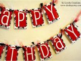 Happy Birthday Banner Printable Red and Black Black and White Damask with Red Happy Birthday Banner