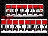 Happy Birthday Banner Printable Red and Black Curious Princess March 2014