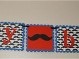 Happy Birthday Banner Printable Red and Black Mustache Happy Birthday Small Banner Red Blue and Black