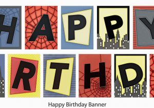 Happy Birthday Banner Printable Spiderman Birthday Spiderman Banner Printable Diy 14 99 Via Etsy