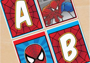Happy Birthday Banner Printable Spiderman Free Printable Spider Man Alphabet Banner Pack