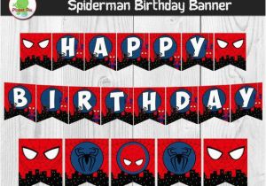Happy Birthday Banner Printable Spiderman Spiderman Happy Birthday Banner Spider Man by Planetpix On