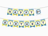 Happy Birthday Banner Printable Yellow Printable Birthday Banner In Yellow Blue Especially Paper