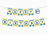 Happy Birthday Banner Printable Yellow Printable Birthday Banner In Yellow Blue Especially Paper