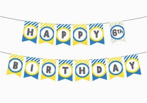 Happy Birthday Banner Printable Yellow Printable Birthday Banner In Yellow Blue Especially Paper