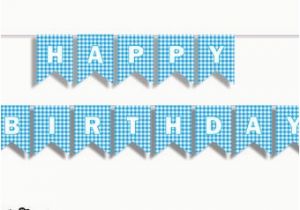 Happy Birthday Banner Ready to Print Green Happy Birthday Printable Banner Green Bunting Flags