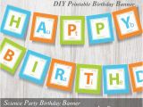 Happy Birthday Banner Ready to Print Science Party Printable Banner Periodic Table Of Elements