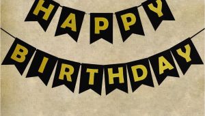 Happy Birthday Banner Red and Black Black Happy Birthday Decorations Party Bunting Banner with