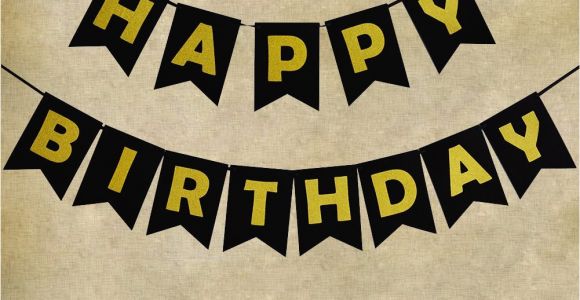 Happy Birthday Banner Red and Black Black Happy Birthday Decorations Party Bunting Banner with