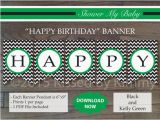 Happy Birthday Banner Red and Black Black Kelly Green Happy Birthday Banner Printable Boy