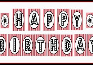 Happy Birthday Banner Red and Black Free Printable Quot Happy Birthday Quot Banner Red Black White