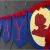 Happy Birthday Banner Red and Blue Snow White Blue and Red Happy Birthday Banner