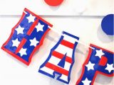 Happy Birthday Banner Red and White Americana Birthday Stars and Stripes Birthday Banner