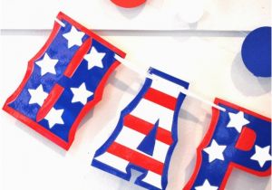 Happy Birthday Banner Red and White Americana Birthday Stars and Stripes Birthday Banner