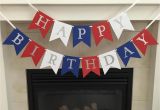 Happy Birthday Banner Red and White Red White and Blue Birthday Banner Happy Birthday Banner