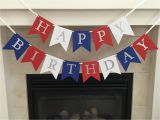 Happy Birthday Banner Red and White Red White and Blue Birthday Banner Happy Birthday Banner