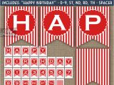Happy Birthday Banner Red White and Blue Happy Birthday Banner Red Blue White Stripe Nifty