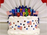 Happy Birthday Banner Red White and Blue July 4th Patriotic Birthday Cake Stock Photo Image 47477291