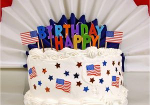 Happy Birthday Banner Red White and Blue July 4th Patriotic Birthday Cake Stock Photo Image 47477291