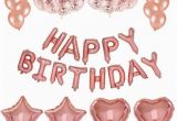 Happy Birthday Banner Rose Gold Rose Gold Happy Birthday Balloons Party Decorations