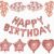 Happy Birthday Banner Rose Gold Rose Gold Happy Birthday Balloons Party Decorations