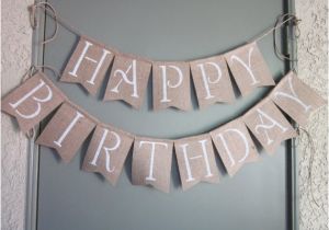 Happy Birthday Banner Rustic Large Happy Birthday Banner Rustic Chic by Quaintconfections