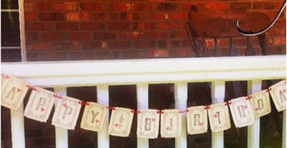 Happy Birthday Banner Rustic Rustic Happy Birthday Banner In Chocolate From