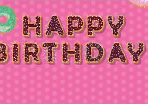 Happy Birthday Banner Sainsburys Hot Pink Happy Birthday Donuts Design Small Personalised