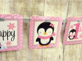 Happy Birthday Banner Sharechat Penguin Happy Birthday Banner Winter Onederland Party