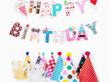 Happy Birthday Banner Small Fun and Colorful Gold Foiled Happy Birthday Banner Flags