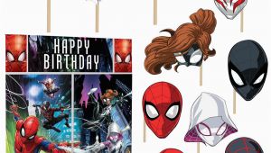 Happy Birthday Banner Spiderman Marvel Spider Man Scene Setter Wall Decoration Poster