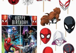 Happy Birthday Banner Spiderman Marvel Spider Man Scene Setter Wall Decoration Poster
