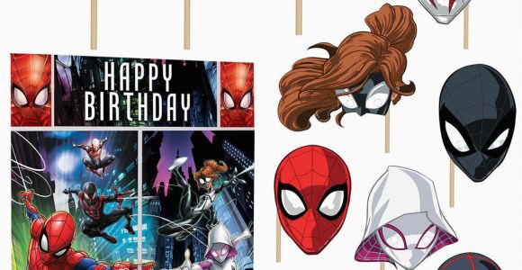 Happy Birthday Banner Spiderman Marvel Spider Man Scene Setter Wall Decoration Poster