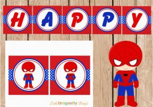 Happy Birthday Banner Spiderman Spiderman Happy Birthday Banner Instant Download Diy