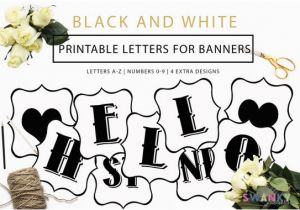 Happy Birthday Banner Template Black and White Printable Banner Letters Black and White Letters Make Your