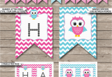 Happy Birthday Banner Template Free Printable Owl Birthday Banner Template Birthday Banner Editable