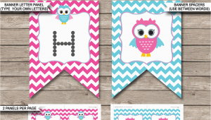 Happy Birthday Banner Template Free Printable Owl Birthday Banner Template Birthday Banner Editable