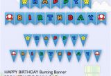 Happy Birthday Banner Template Pdf Super Mario Brother Birthday Party Bunting Banner Printable