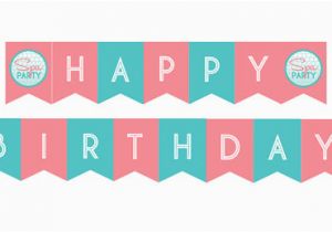 Happy Birthday Banner to Print Diy Printable Spa Party Happy Birthday Banner Instant Download