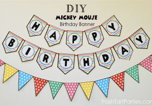 Happy Birthday Banner to Print Free A Mickey and Minnie Mouse Party Free Printable Happy
