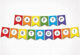 Happy Birthday Banner to Print Printable Happy Birthday Banner Rainbow Birthday Party