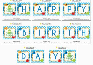 Happy Birthday Banner Under the Sea Under the Sea Quot Happy Birthday Quot Banner by that Party Chick