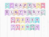 Happy Birthday Banner Unicorn Printable Purple Unicorn Banner Unicorn Birthday Party Unicorn Happy