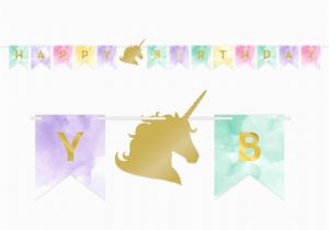 Happy Birthday Banner Unicorn Printable Unicorn Party Supplies Sweet Pea Parties
