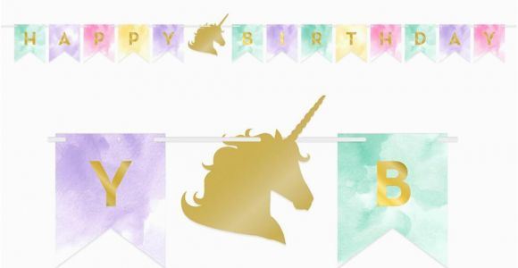 Happy Birthday Banner Unicorn Printable Unicorn Party Supplies Sweet Pea Parties