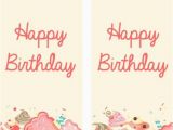 Happy Birthday Banner Vertical Birthday Vertical Banner with Cupcake Vector