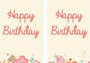 Happy Birthday Banner Vertical Birthday Vertical Banner with Cupcake Vector