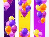 Happy Birthday Banner Vertical Colorful Balloons Banners Vertical Stock Vector Image