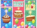 Happy Birthday Banner Vertical Watercolor Vector Happy Birthday Background Stock Vector